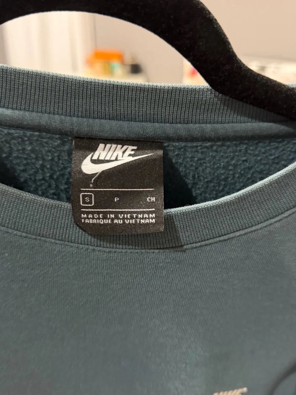Nike Teal-Green Crewneck Sweatshirt with Small White Swoosh